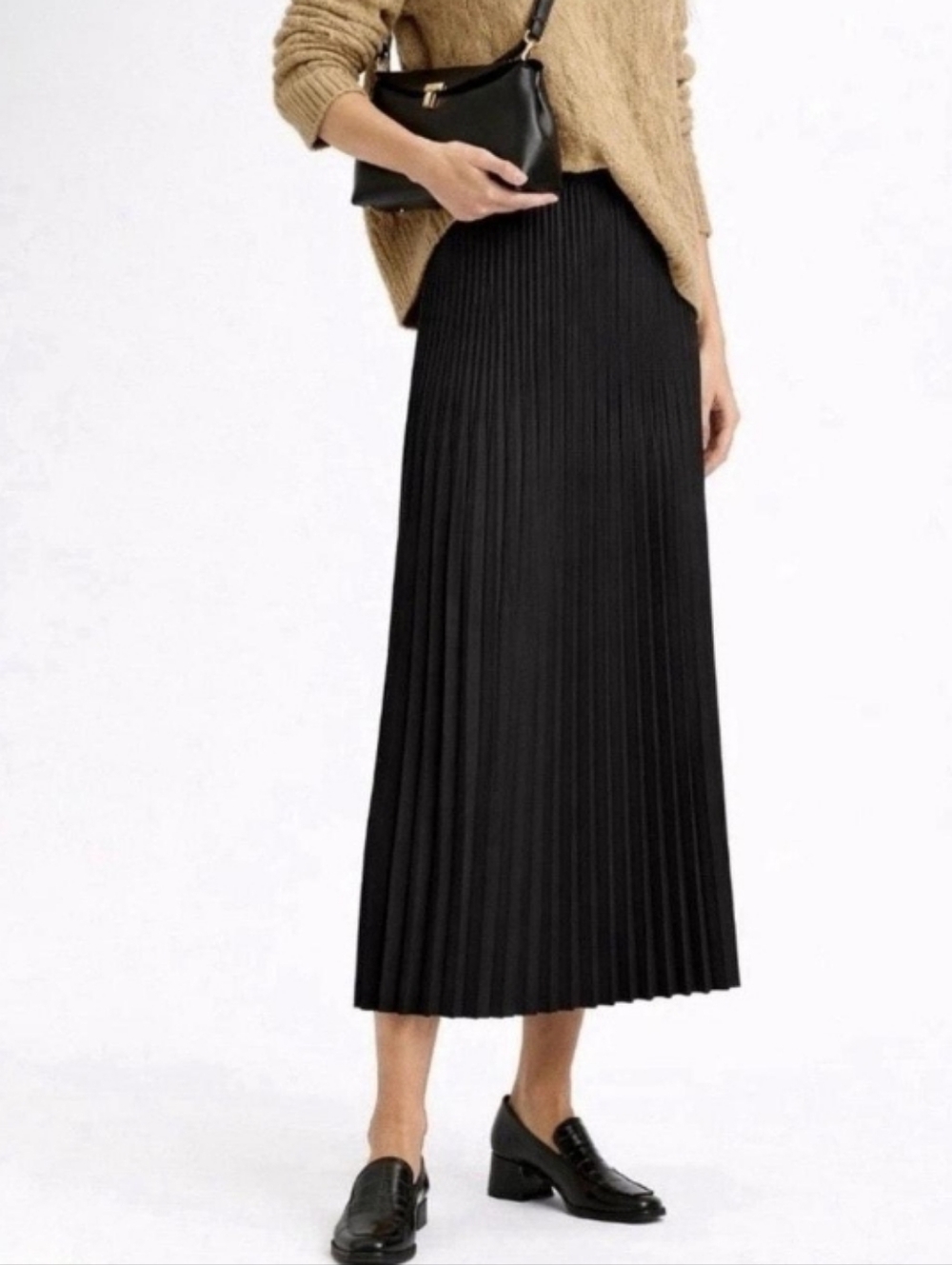 Eileen Fisher Pleated Skirt Black Size XL NEW WITH TAGS